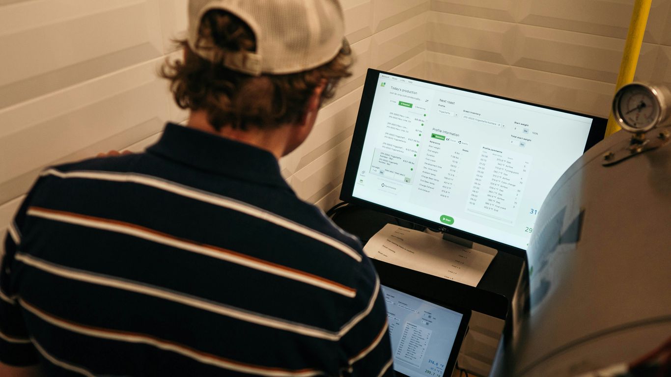 Trades business owner examining workload